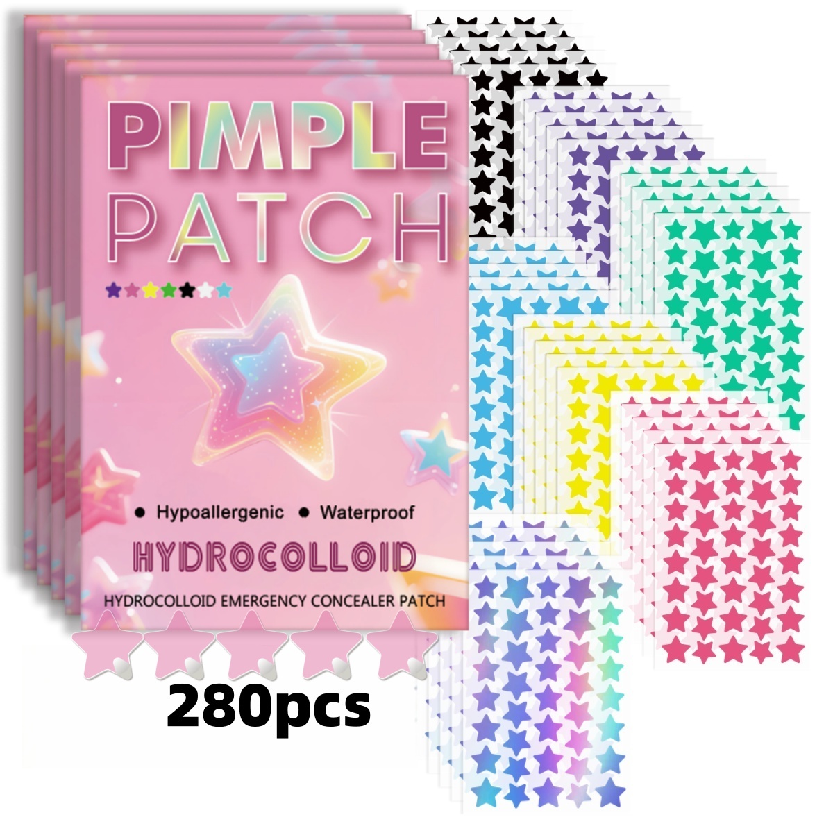 Skincare Moisturizer - 280 piezas de parches multicolores para
